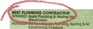 Apple Plumbing Wins Carrol's Best Award